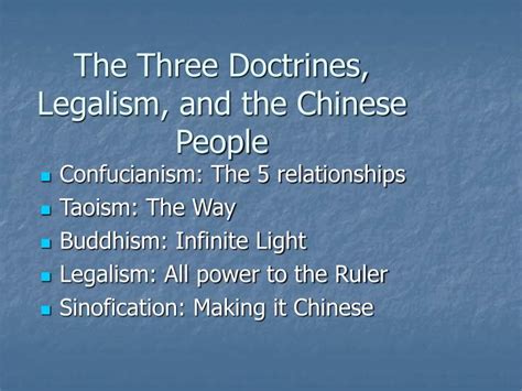 what are the three doctrines of china
